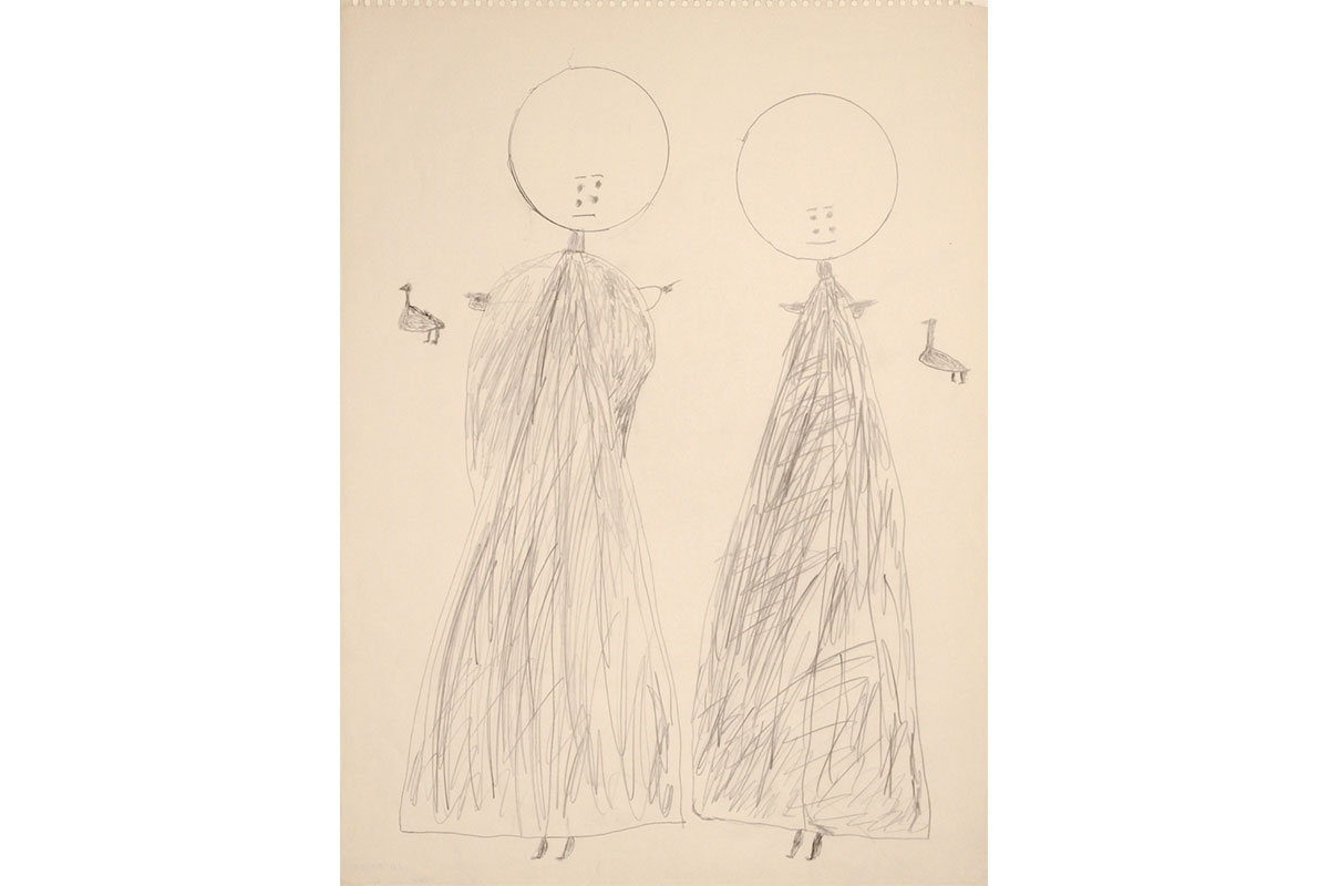 Untitled (Two Figures with Geese) C4262