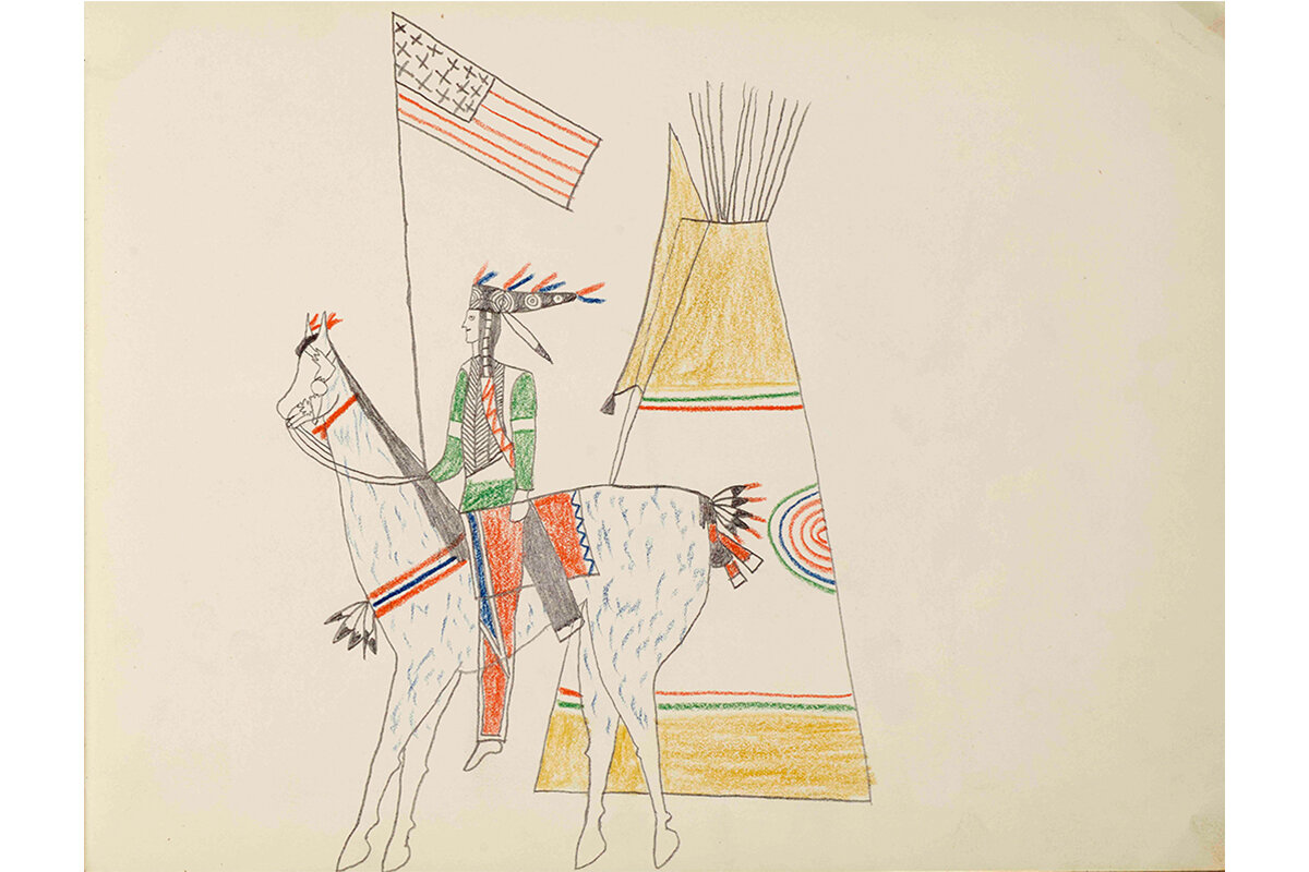 Kiowa Warrior with Flag CP4468-3